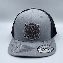 Heather/Black Leather Patch RIVET Trucker